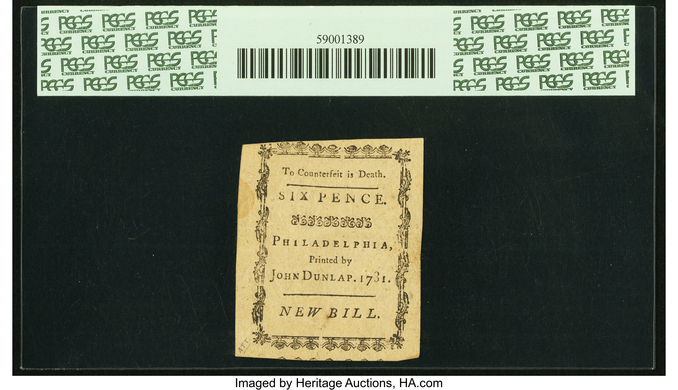 image for: Pennsylvania April 20, 1781 6d PCGS Choice About New 58PPQ....