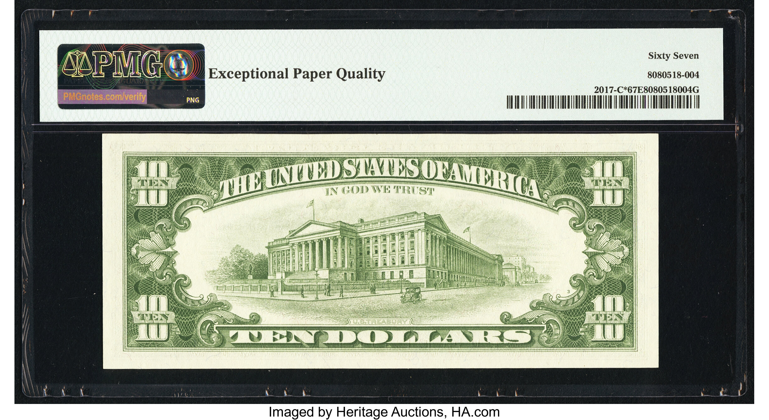 image for: Fr. 2017-C* $10 1963A Federal Reserve Star Note. PMG Superb Gem Unc 67 EPQ....