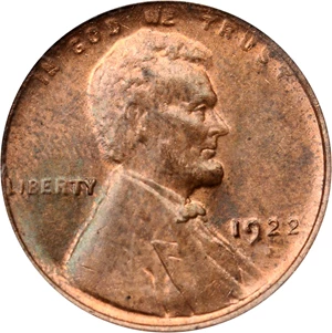 image for: 1922-D Lincoln Cent. Weak D. MS-63 RB (PCGS).
