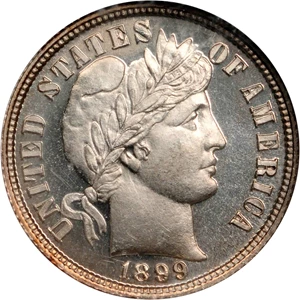image for: 1899 Barber Dime. Proof-65 Ultra Cameo (NGC).