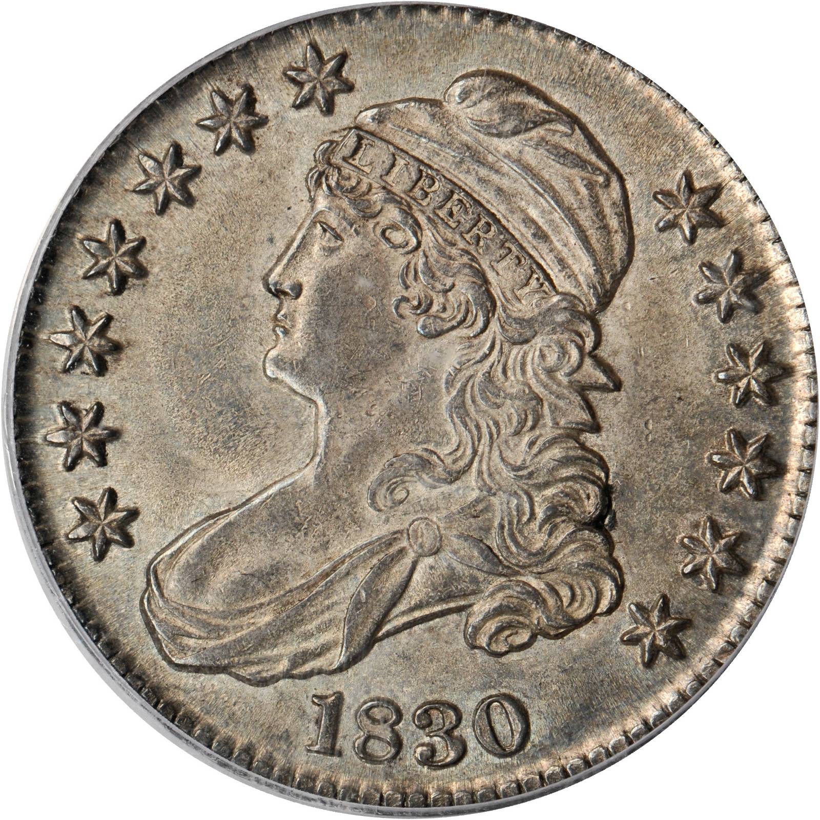 1830 Capped Bust Half Dollar. O-119. Rarity-1. Medium 0. MS-61 (PCGS). CAC.