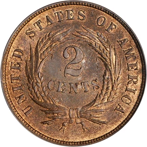 image for: 1864 Two-Cent Piece. FS-401. Small Motto. Proof-64+ RB (PCGS). CAC.