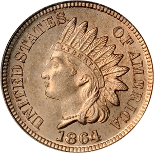 image for: 1864 Pattern Indian Cent. Judd-355b, Pollock-Unlisted. MS-64 (PCGS). Eagle Eye Photo Seal. OGH.