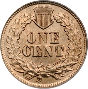 image for: 1864 Pattern Indian Cent. Judd-355b, Pollock-Unlisted. MS-64 (PCGS). Eagle Eye Photo Seal. OGH.