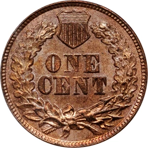 image for: 1864 Pattern Indian Cent. Judd-356a, Pollock-427. Rarity-6-. MS-64 RB (PCGS). Eagle Eye Photo Seal. OGH.