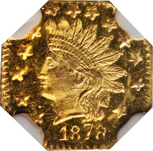 image for: 1878/6 Octagonal 50 Cents. BG-952. Rarity-5+. Indian Head. MS-63 PL (NGC).