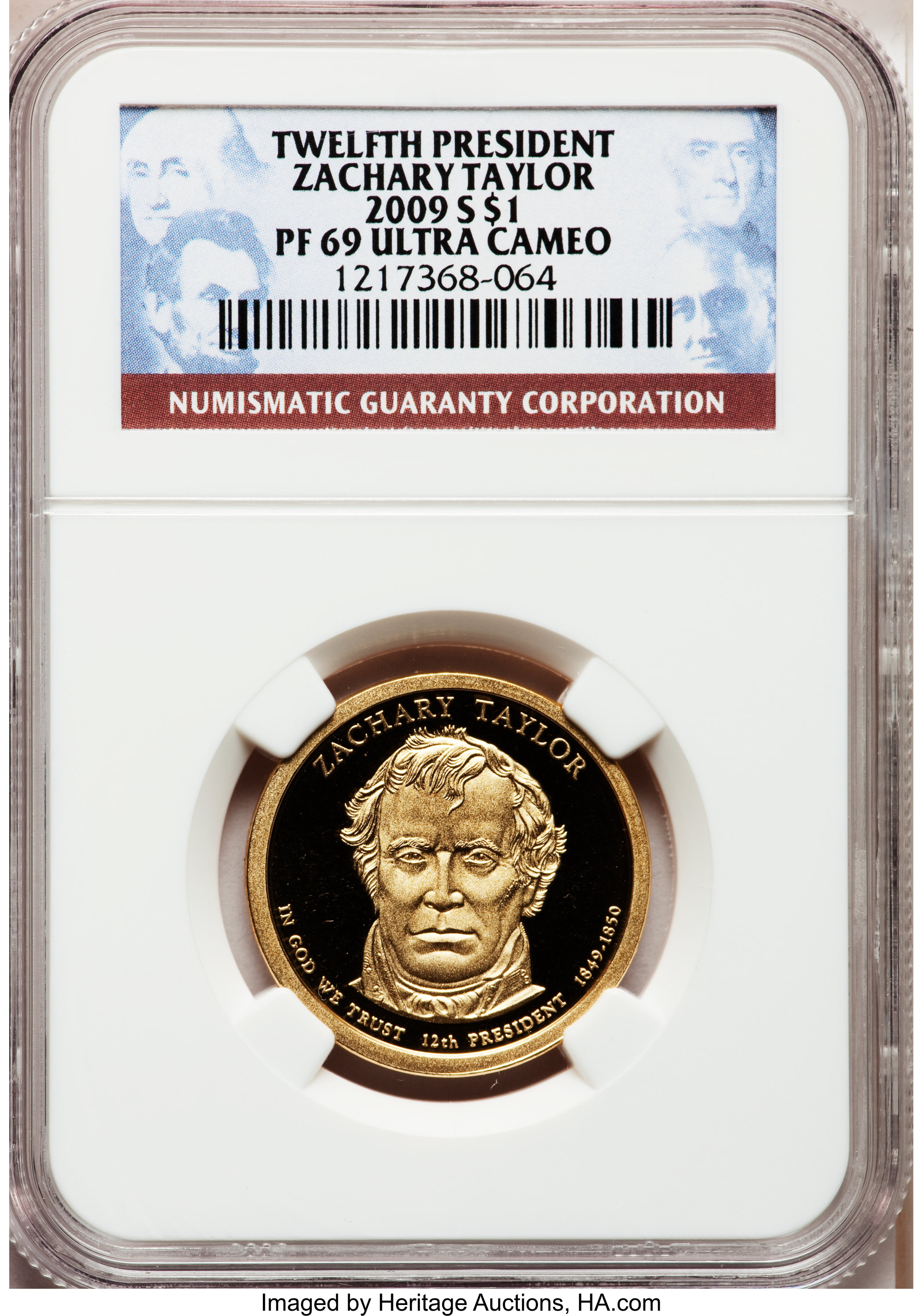 image for: 2009-S $1 Twelfth President Zachary Taylor PR69 Ultra Cameo NGC. NGC Census: (0/0). PCGS Population (1306/227).  Numismedia...