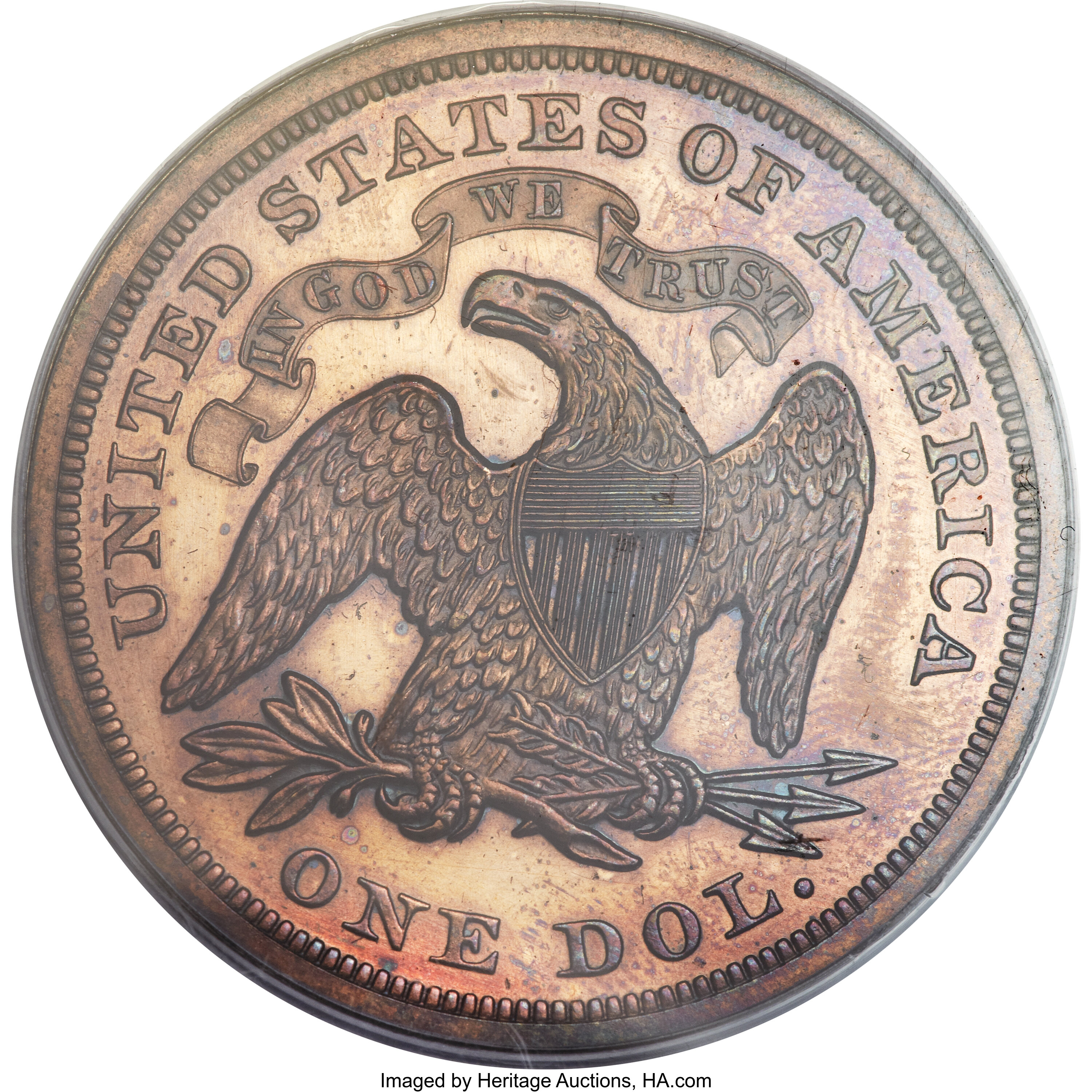 image for: 1871 $1 One Dollar, Judd-1148, Pollock-1290, R.6-7, PR63 Red and Brown PCGS....