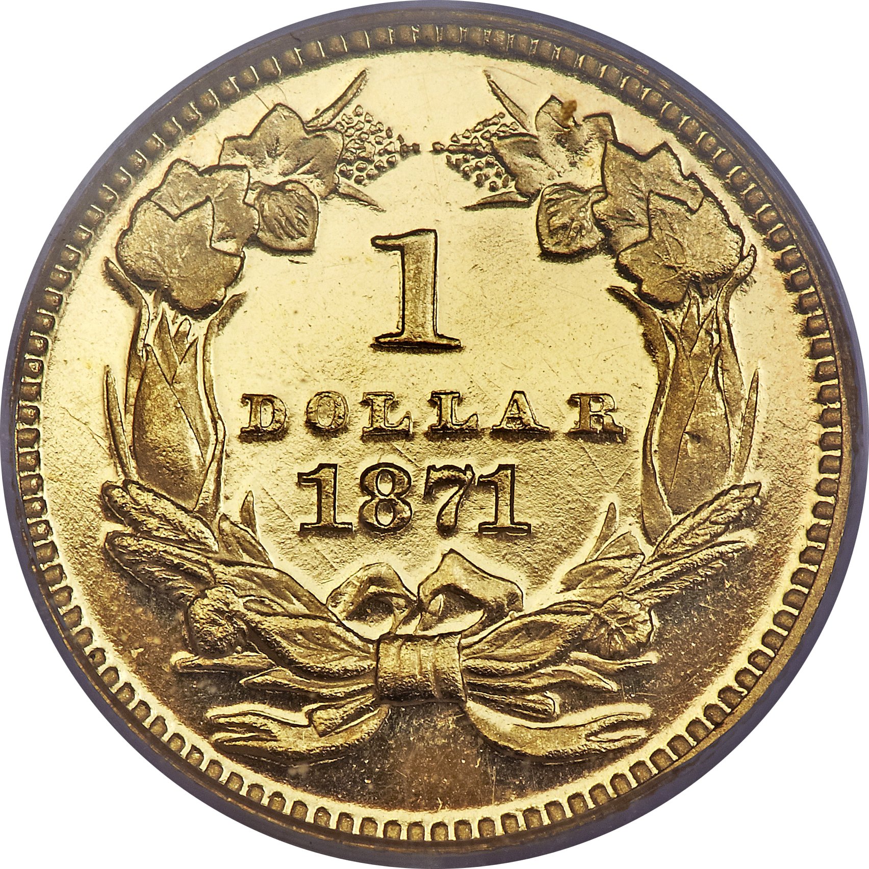image for: 1871 G$1 PR65 Deep Cameo PCGS....