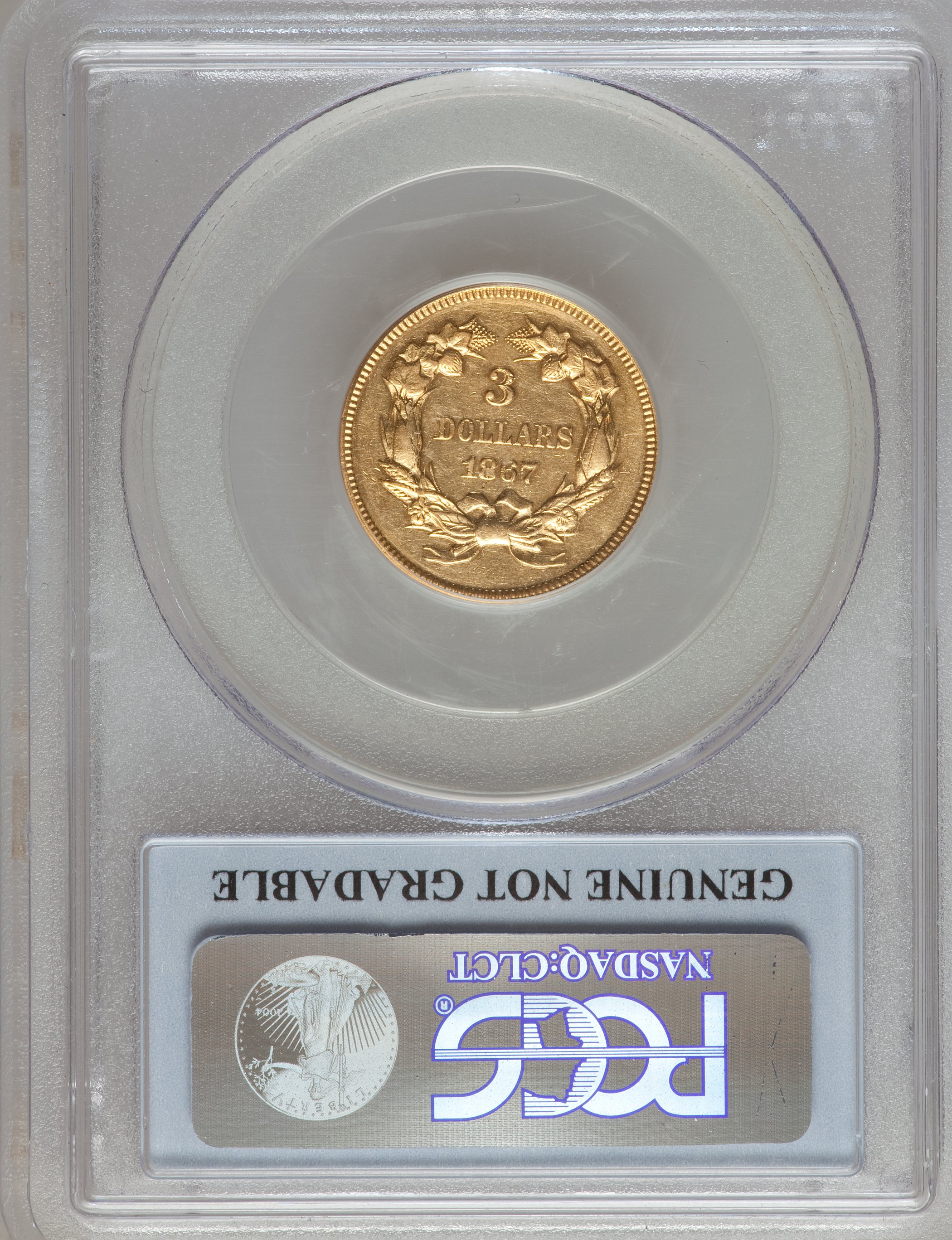image for: 1867 $3 Genuine PCGS. Proof....