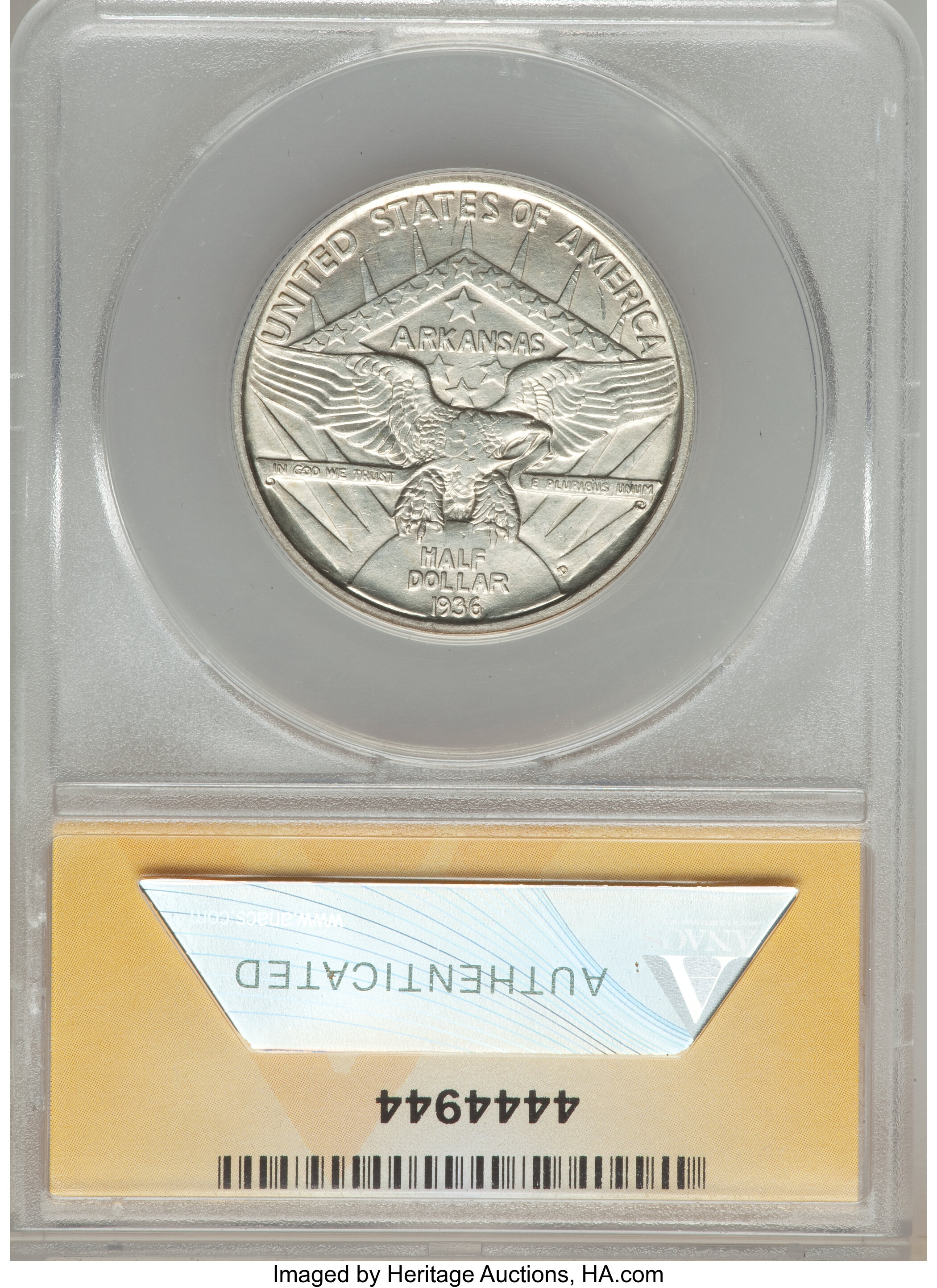 1936-D 50c Arkansas XF40 CAC thumbnail 2