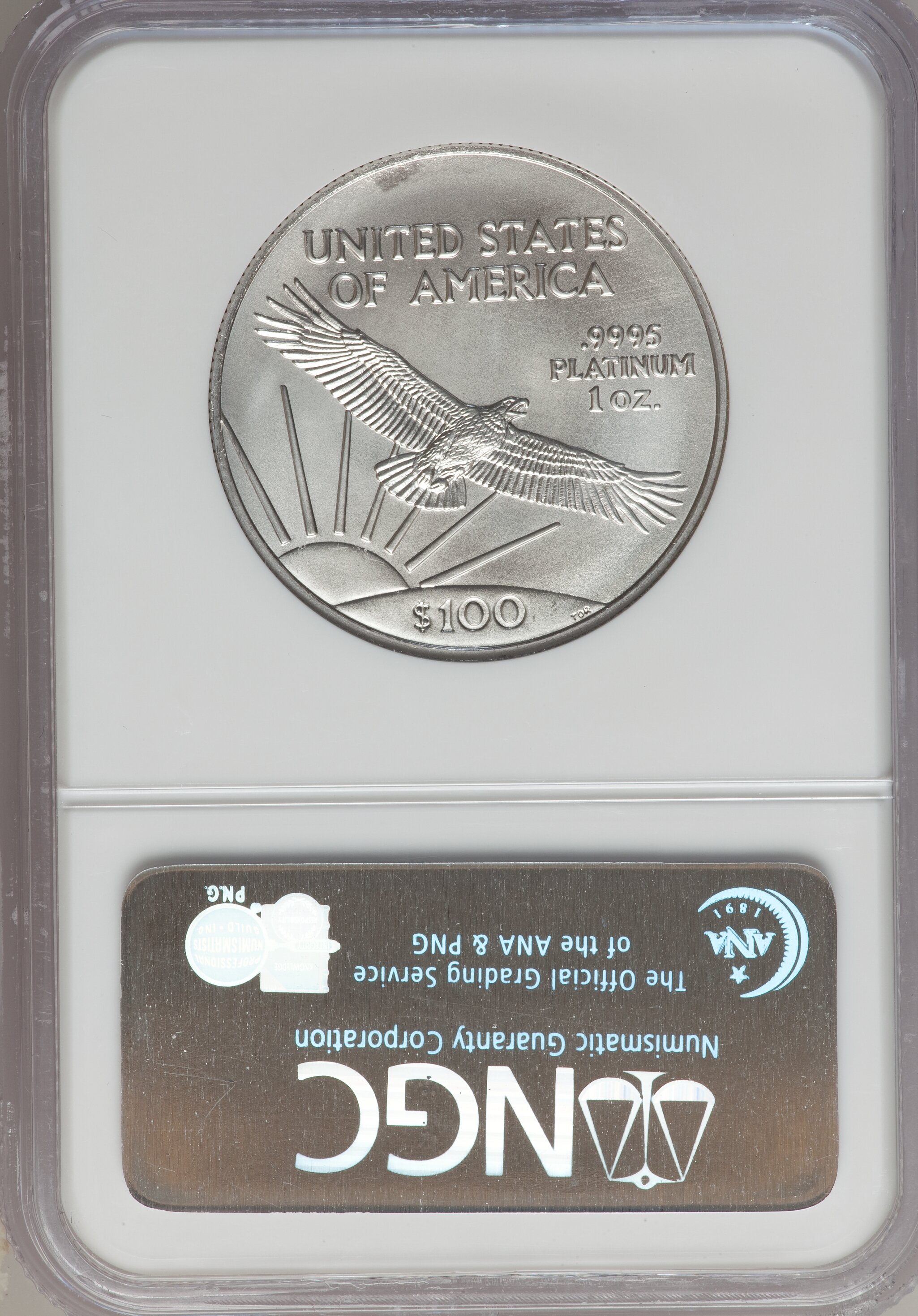image for: 2007 $100 One-Ounce Platinum Eagle Early Releases MS69 NGC. NGC Census: (0/0). PCGS Population (12/0).  Numismedia Wsl. Pri...