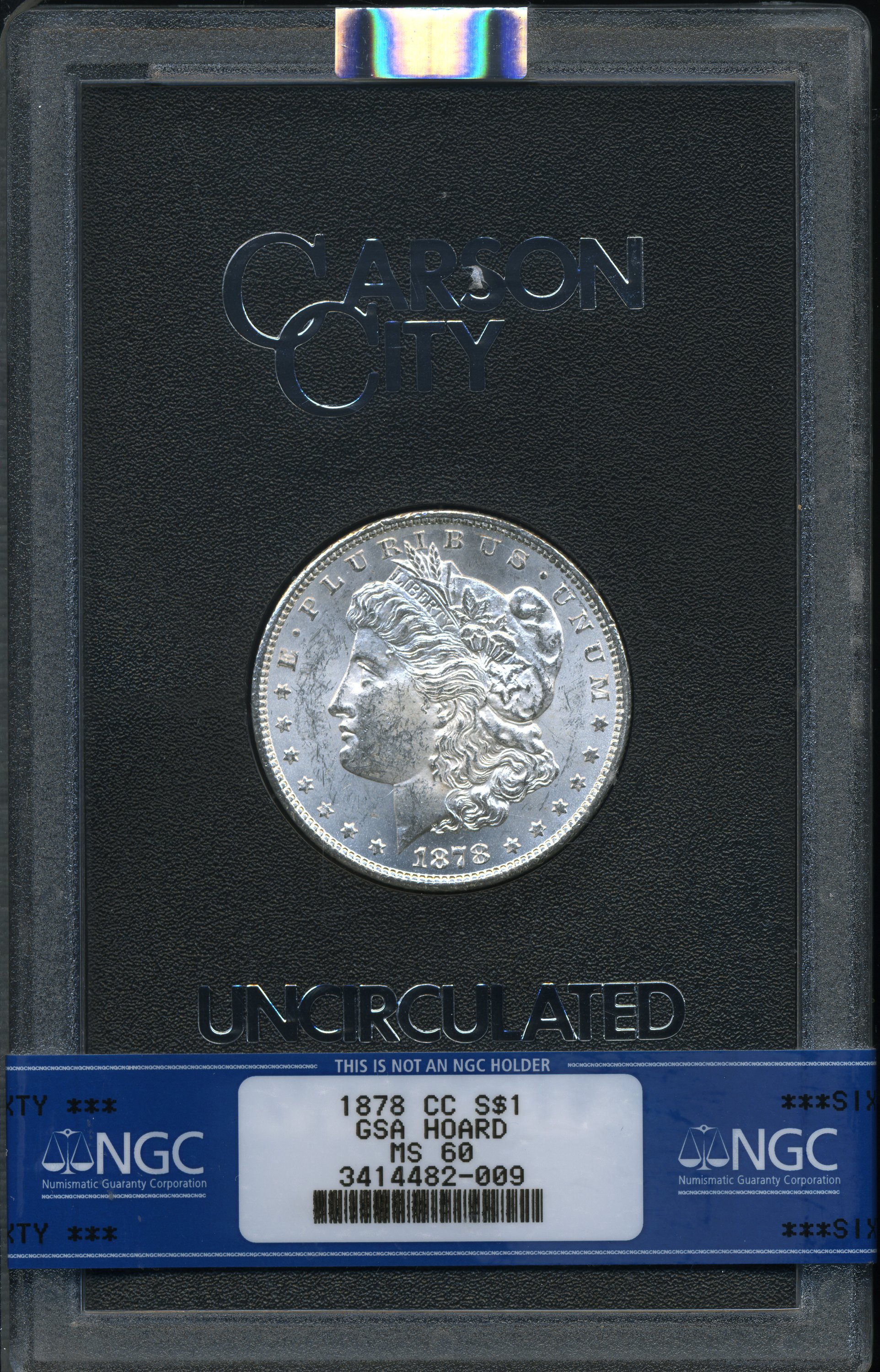 1878-CC $1 GSA HOARD MS60 NGC. NGC Census: (22/2020). PCGS Population (0/0). ...