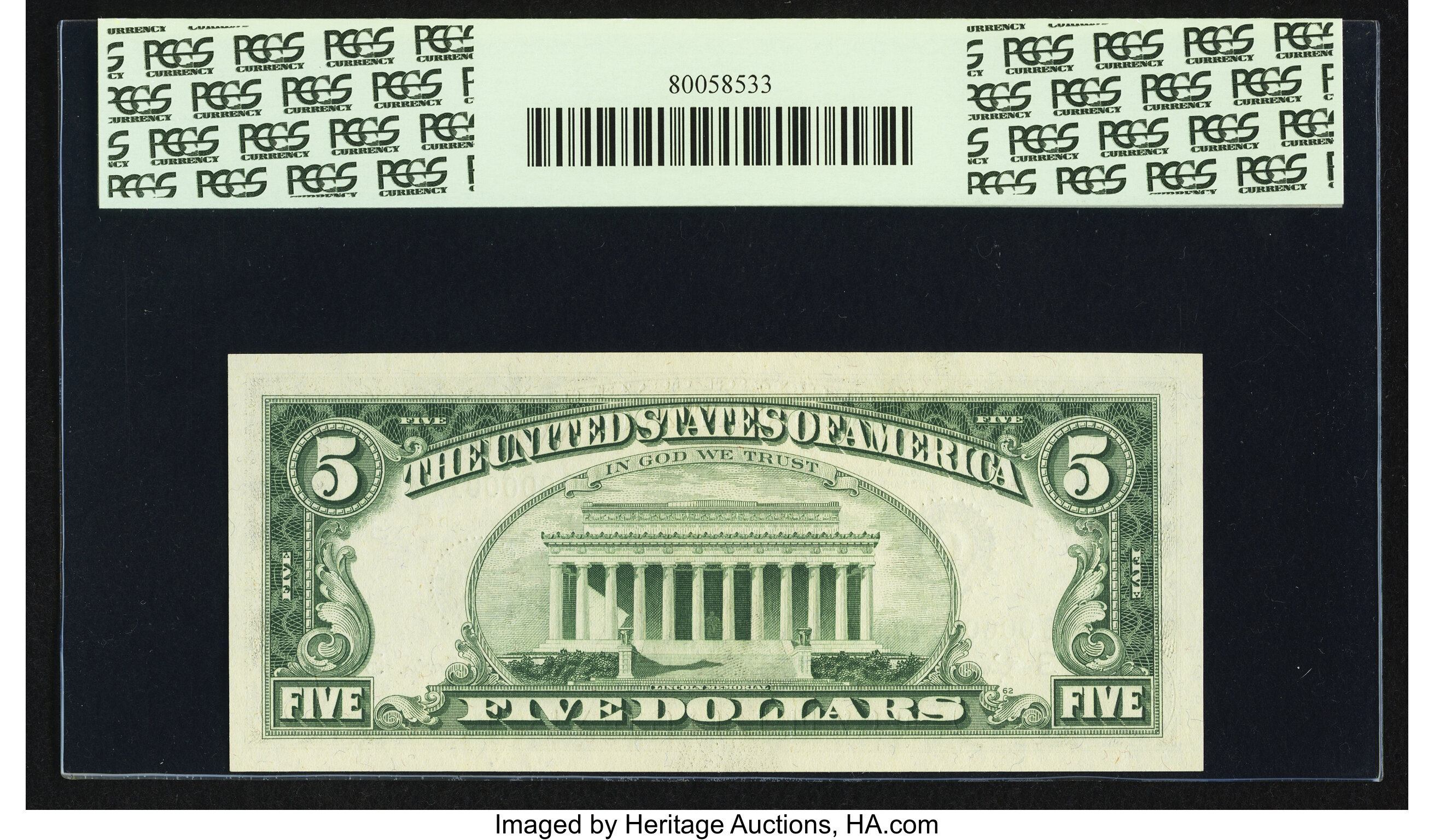 image for: Fr. 1968-C $5 1963A Federal Reserve Note. PCGS Superb Gem New 67PPQ....