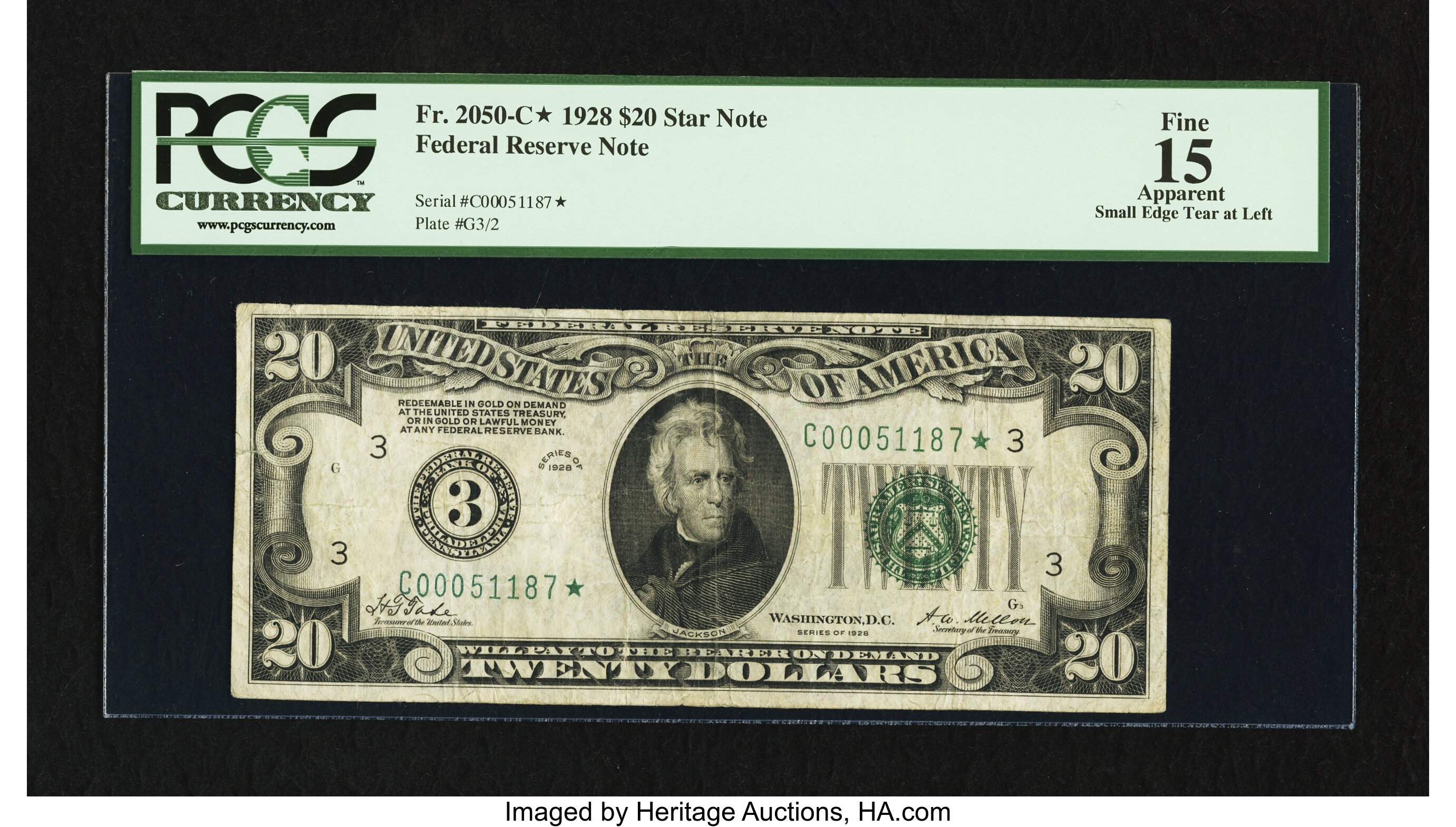 image for: Fr. 2050-C* $20 1928 Federal Reserve Note. PCGS Apparent Fine 15....