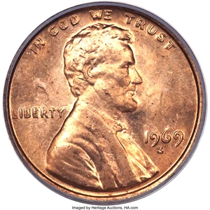 image for: 1969-S 1C Doubled Die MS63 Red PCGS. CAC. FS-101....