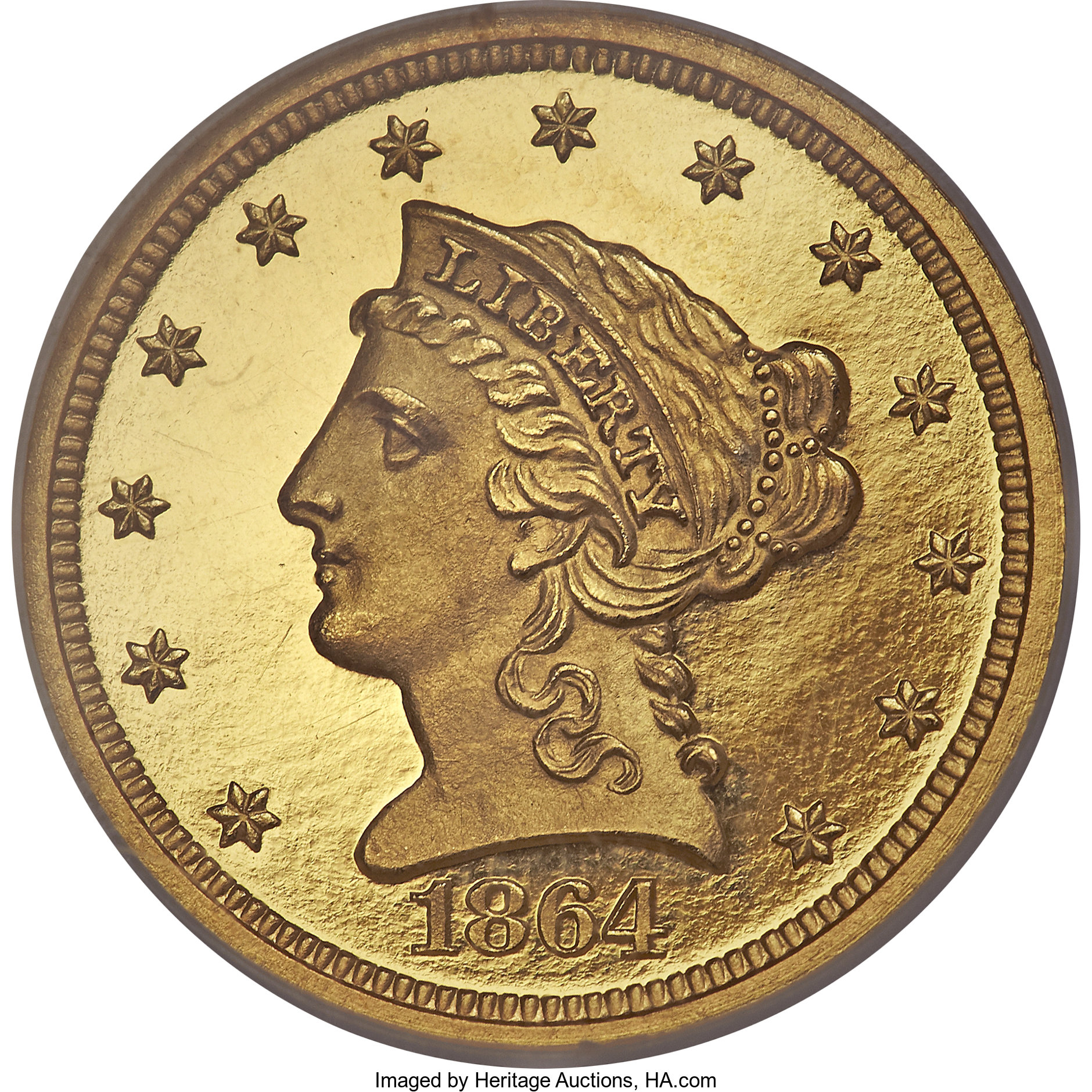 image for: 1864 $2 1/2 PR65 Ultra Cameo NGC....