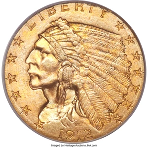 image for: 1912 $2 1/2 MS66 PCGS....