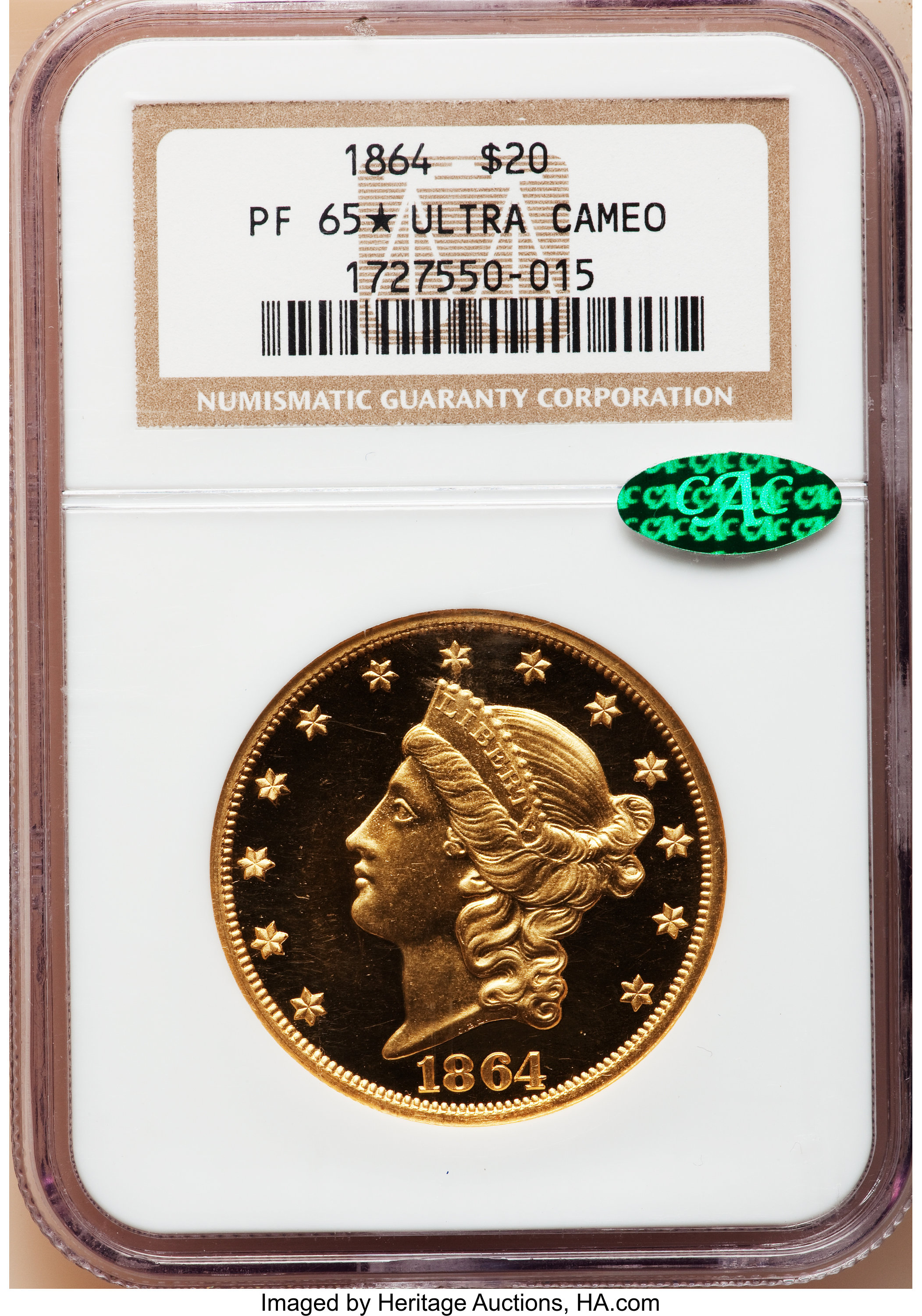 image for: 1864 $20 PR65  ★  Ultra Cameo NGC. CAC....