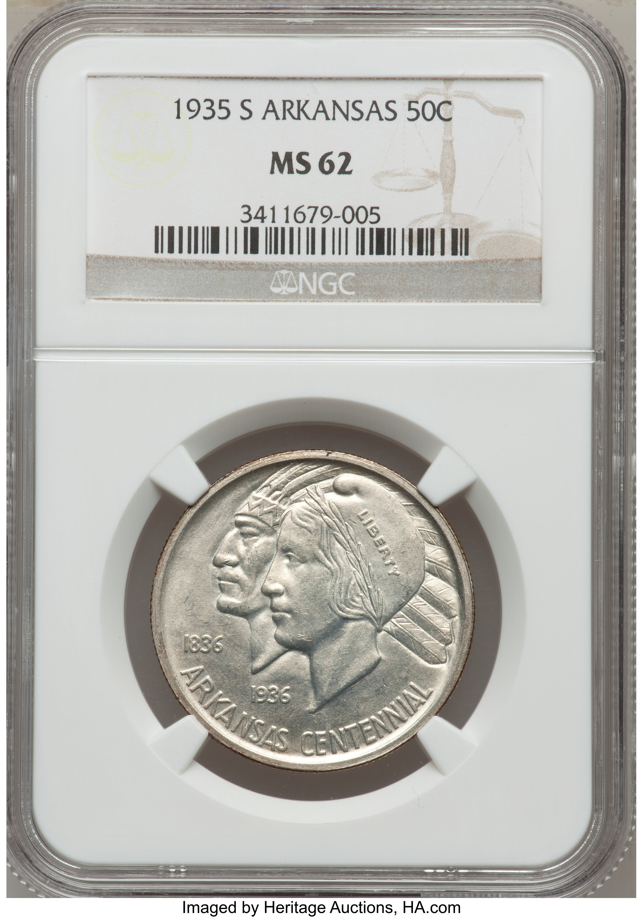 1935-S 50c Arkansas XF45 CAC thumbnail 13