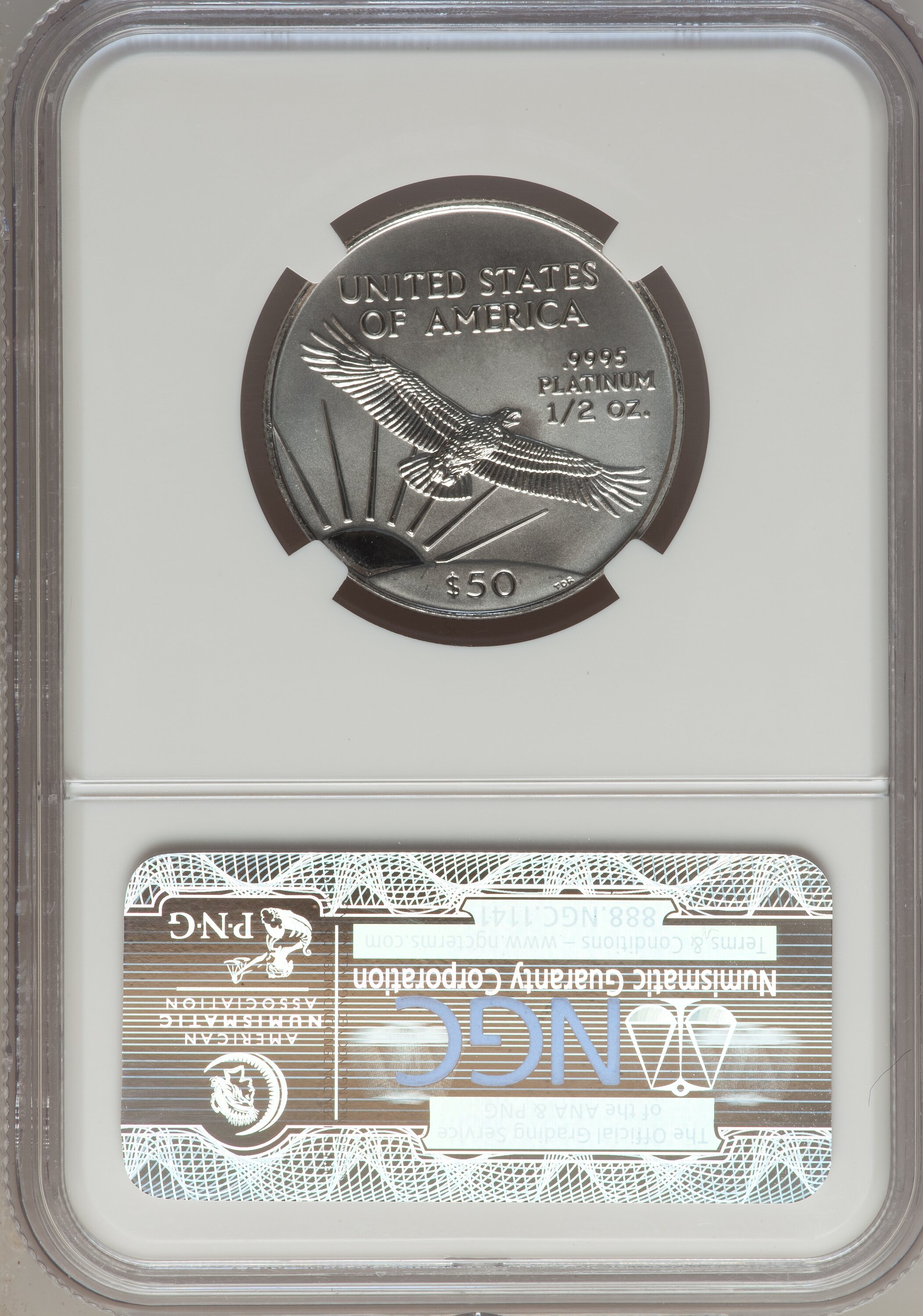 image for: 2001 P$50 Half-Ounce Platinum Eagle MS69 NGC. NGC Census: (1892/34). PCGS Population (688/1). Mintage: 12,815. Numismedia W...