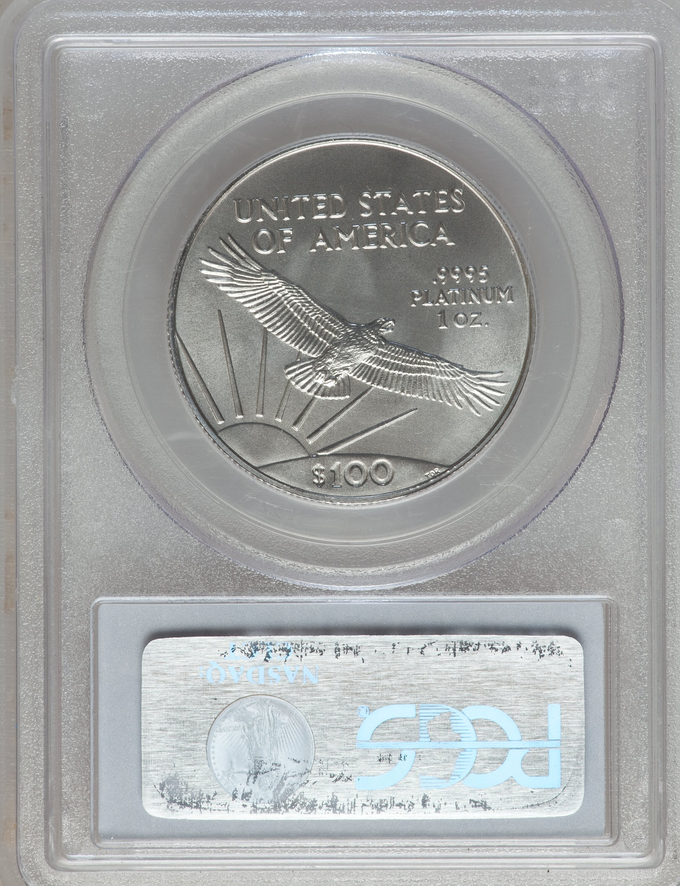 image for: 2004 P$100 One-Ounce Platinum Eagle MS69 PCGS. PCGS Population (1936/45). NGC Census: (658/164).  Numismedia Wsl. Price for...