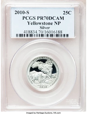 image for: 2010-S 25C Yosemite NP Silver PR70 Deep Cameo PCGS. PCGS Population (323). NGC Census: (0). (#418840)...