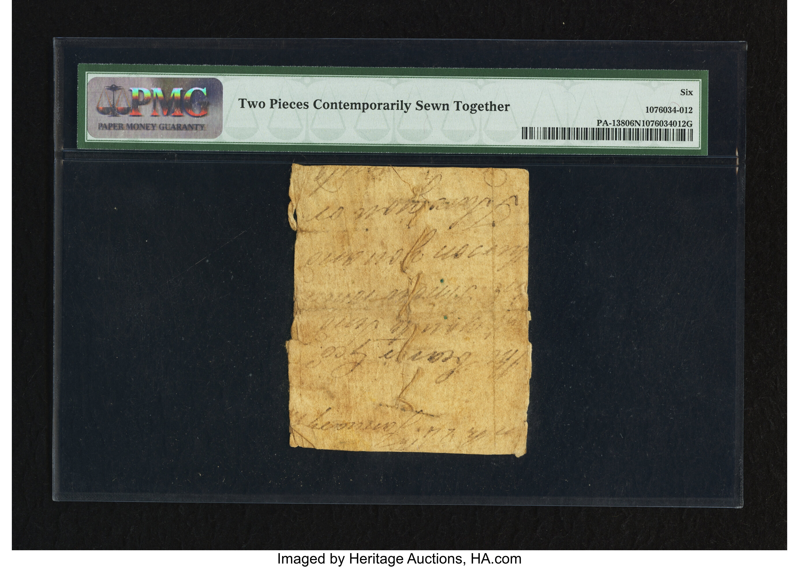image for: Pennsylvania March 10, 1769 1s PMG Good 6 Net....