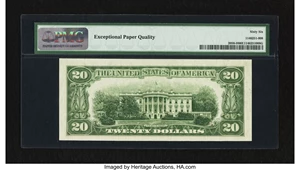 image for: Fr. 2058-H $20 1934D Wide Federal Reserve Note. PMG Gem Uncirculated 66 EPQ....