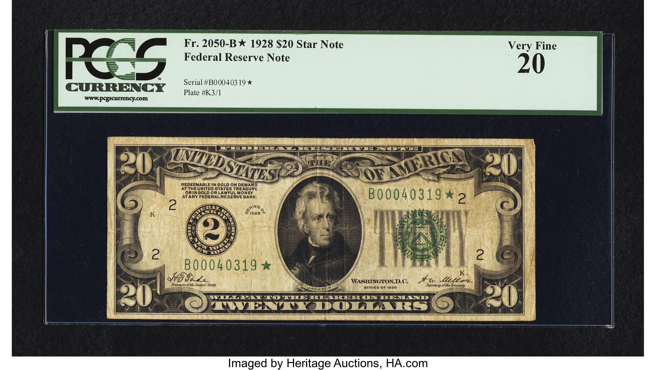 image for: Fr. 2050-B* $20 1928 Federal Reserve Note. PCGS Very Fine 20....