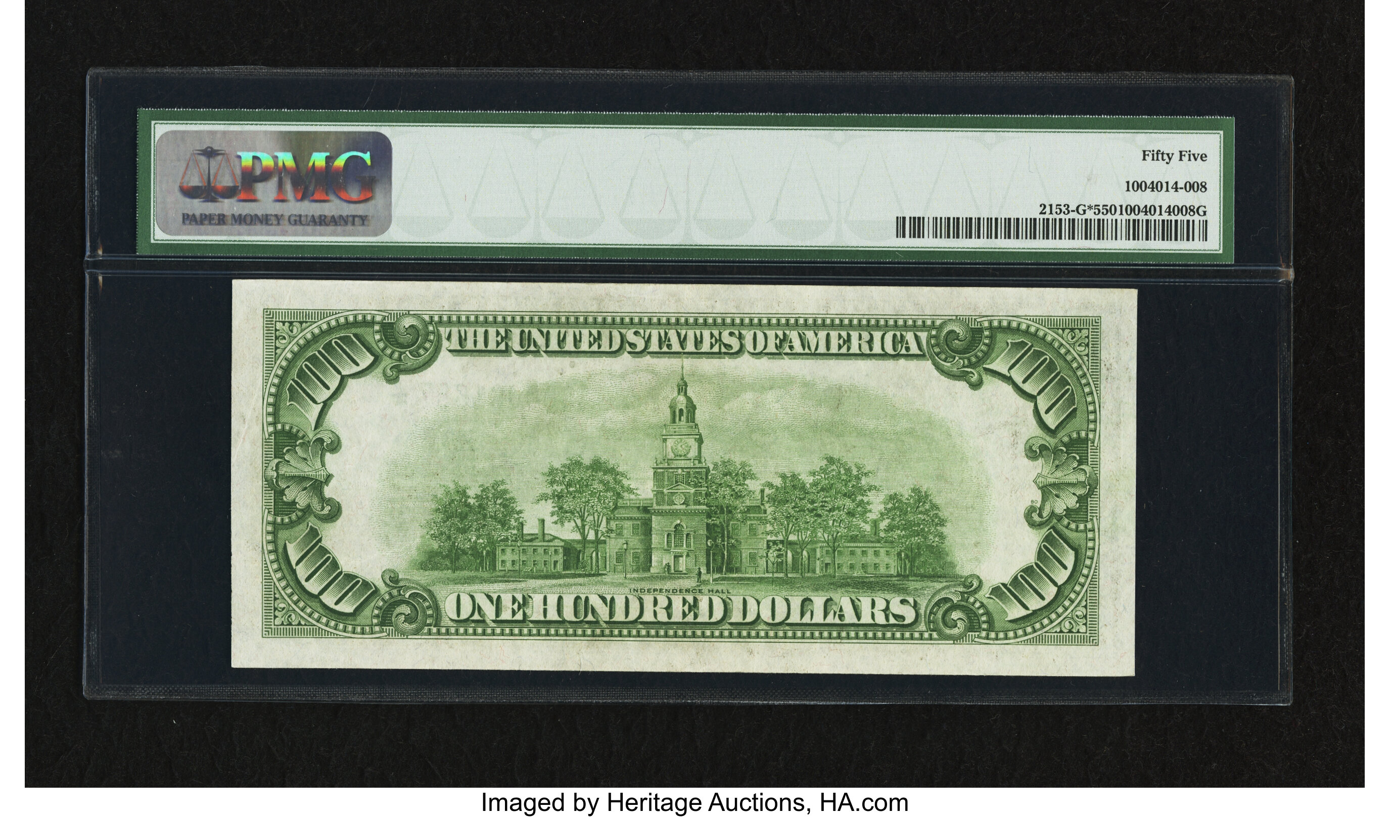 image for: Fr. 2153-G* $100 1934A Mule Federal Reserve Note. PMG About Uncirculated 55....