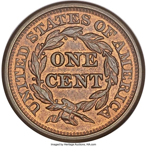 image for: 1844/81 1C MS64 Red and Brown PCGS. N-2, R.2. MRB MS65. ...
