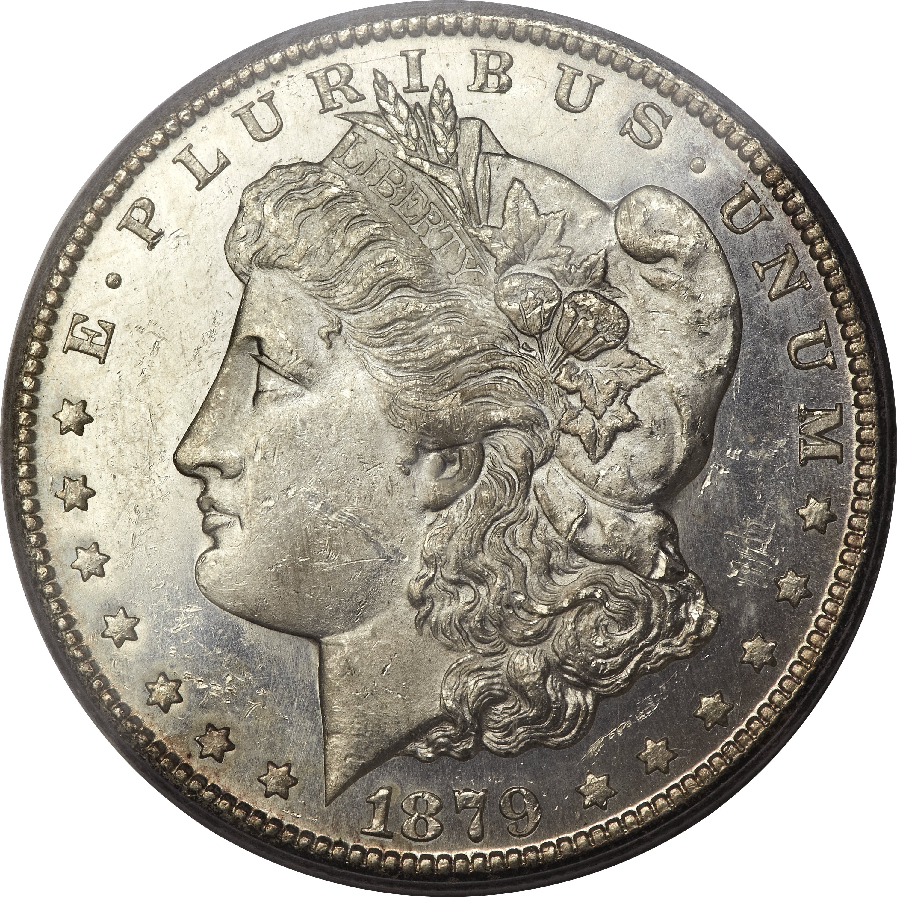 image for: 1879-CC $1 Capped Die MS61 Prooflike PCGS. CAC. VAM-3....