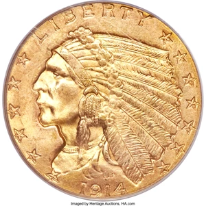 image for: 1914 $2 1/2 MS66 PCGS....