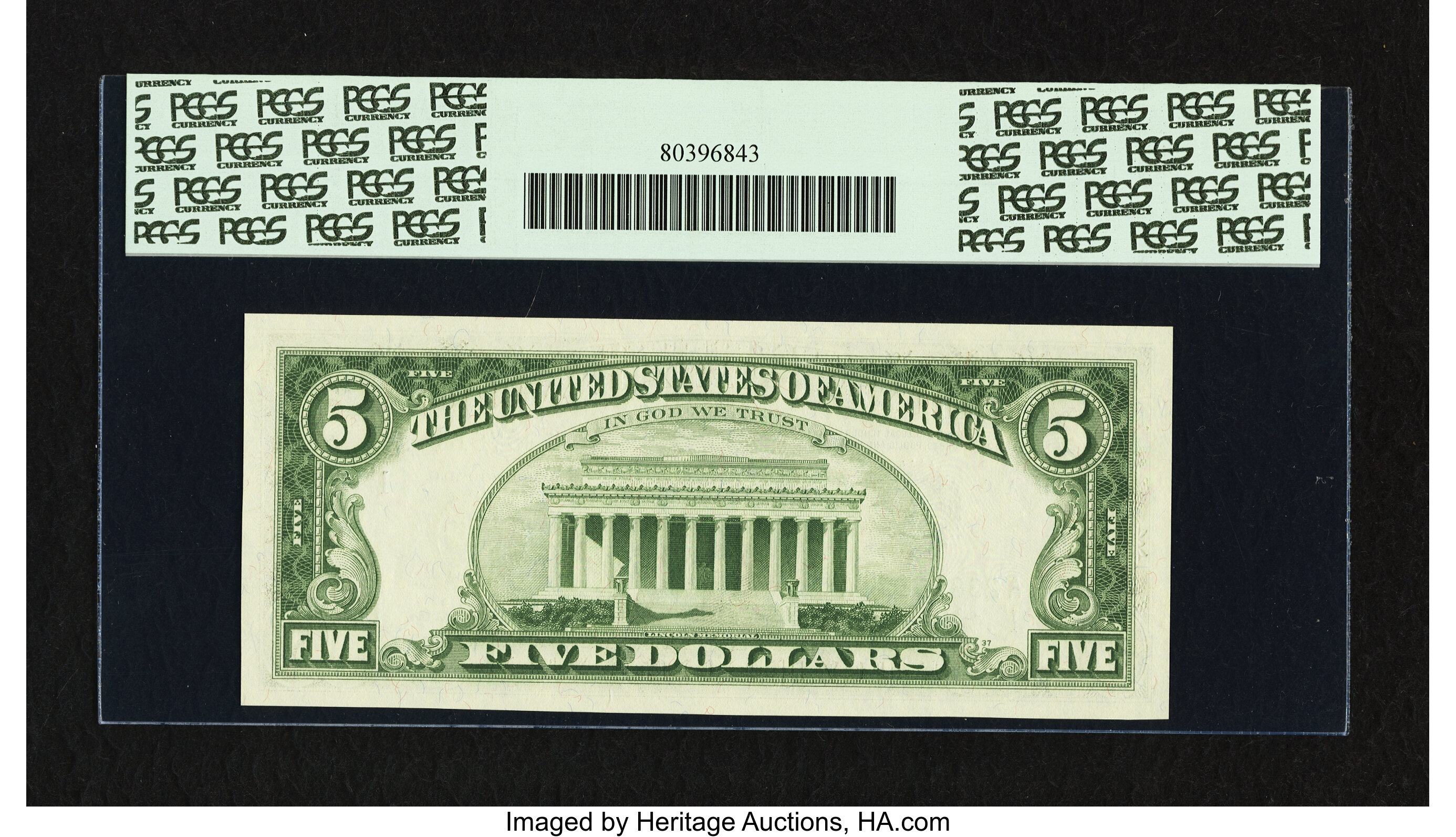 image for: Top Pop Fr. 1968-A $5 1963A Federal Reserve Note. PCGS Superb Gem New 68PPQ....