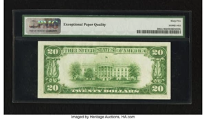 image for: Fr. 2052-C $20 1928B Dark Green Seal Federal Reserve Note. PMG Gem Uncirculated 65 EPQ....
