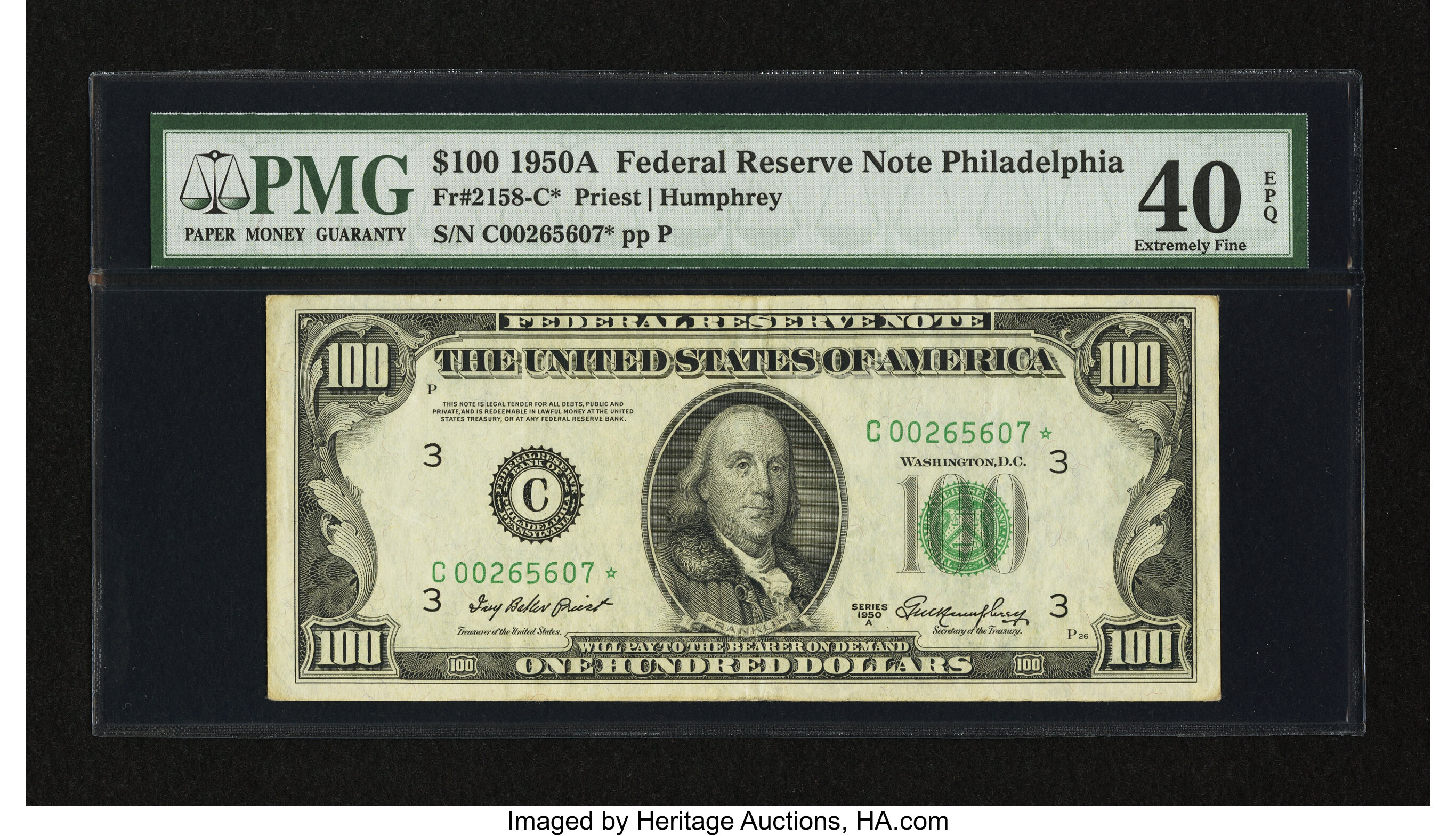 1950A $100 Replacement, Philadelphia (Fr. 2158C*)