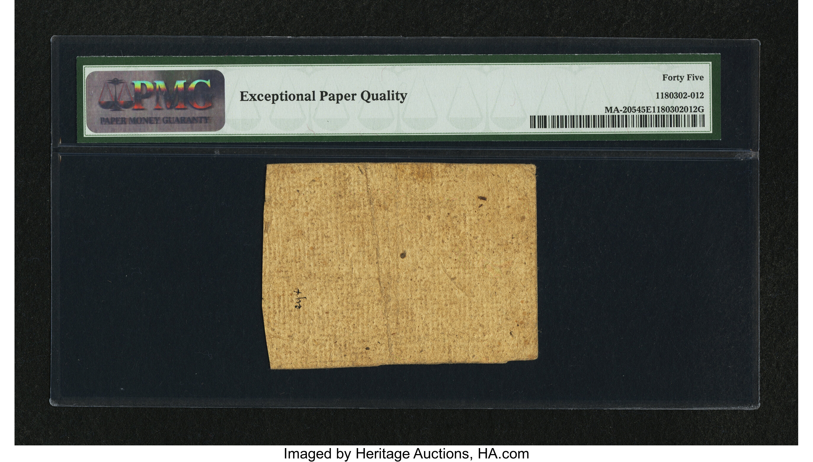 image for: Massachusetts June 18, 1776 5s 4d PMG Choice Extremely Fine 45 EPQ....