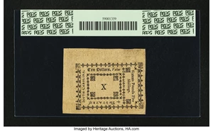 image for: South Carolina October 19, 1776 $10 PCGS Extremely Fine 40....