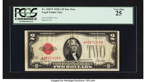image for: Fr. 1502* $2 1928A Legal Tender Note. PCGS Very Fine 25....