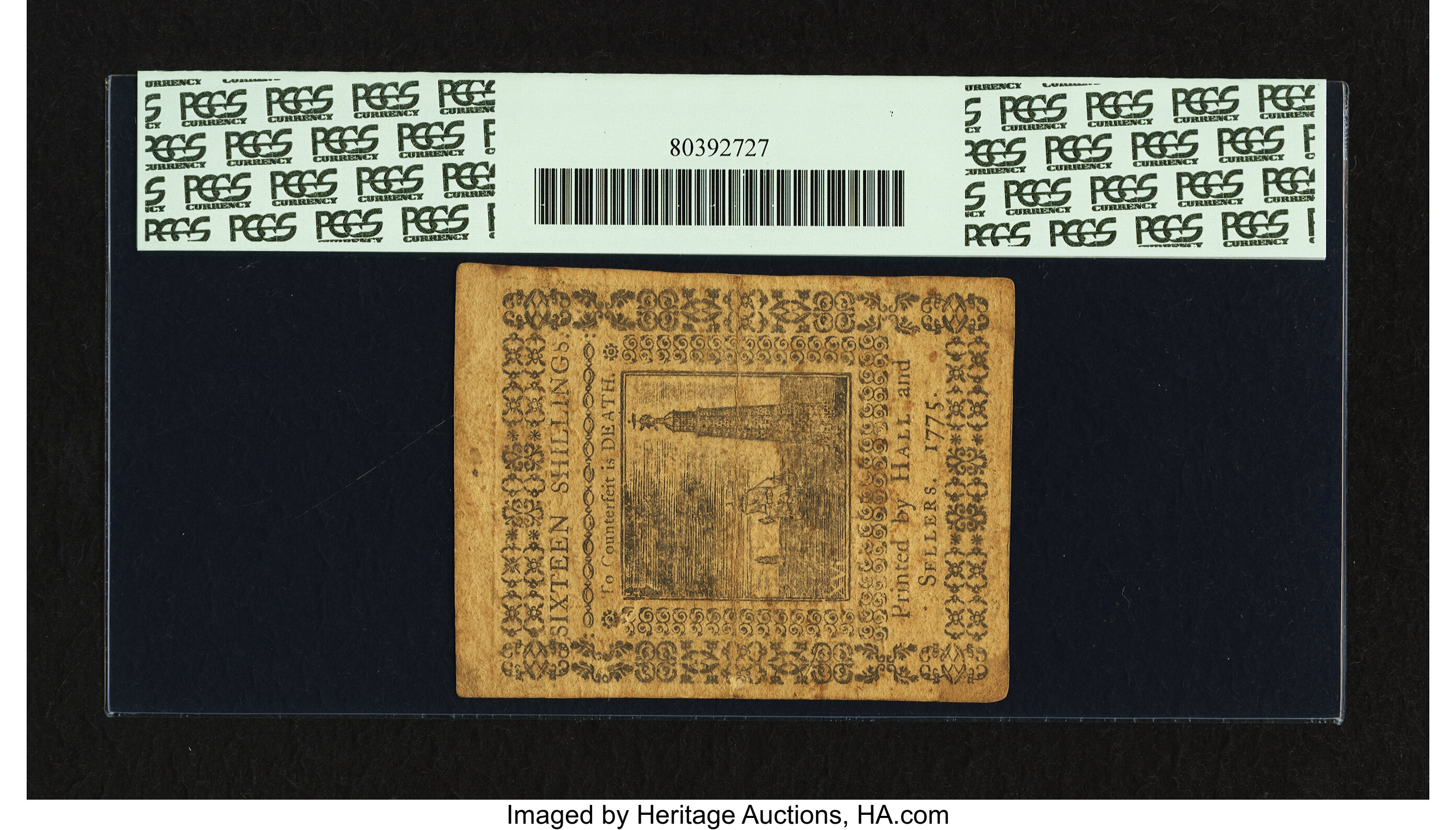 image for: Pennsylvania March 25, 1775 16s PCGS Very Fine 35....