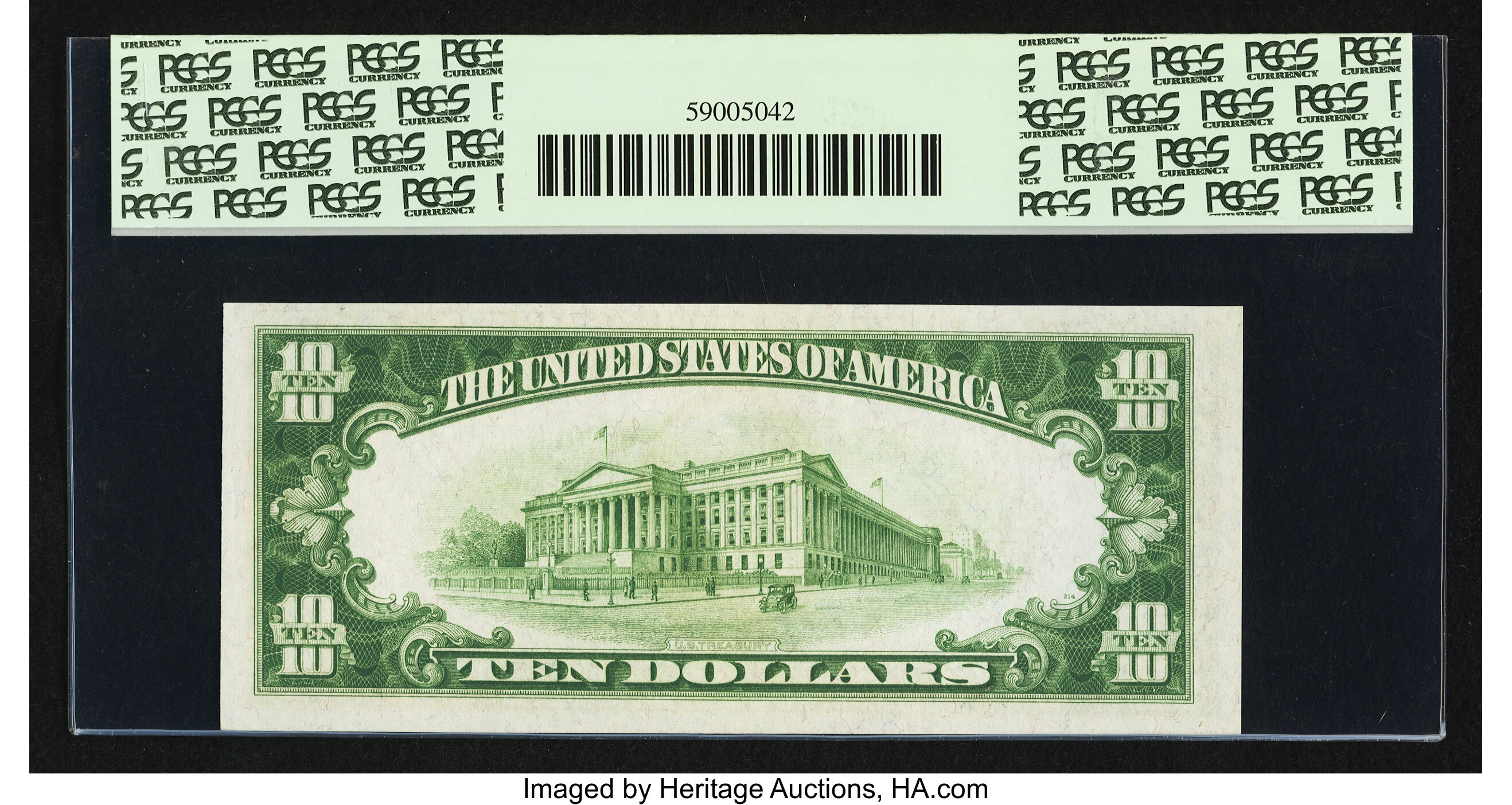 image for: Fr. 2002-G* $10 1928B Light Green Seal Federal Reserve Star Note. PCGS New 62....