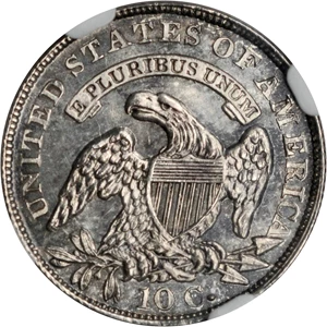 image for: 1834 Capped Bust Dime. JR-6. Large 4. Proof-65 (NGC).