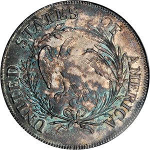 image for: 1797 Draped Bust Silver Dollar. B-3, BB-71, Bowers Die State III. Rarity-2. Stars 10X6, Large Letters. MS-65 (NGC).