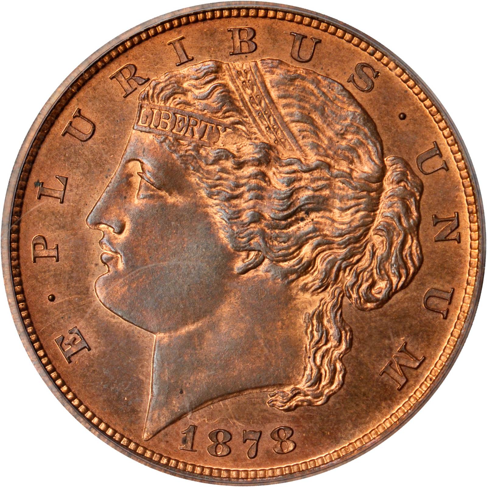 image for: 1878 Pattern Half Eagle. Judd-1573, Pollock-1769. Rarity-7-. Proof-66 RB (PCGS). CAC.