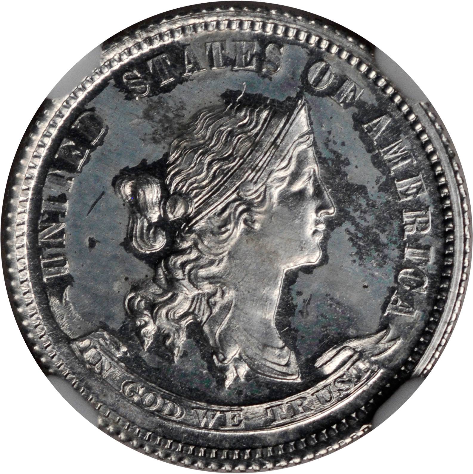 image for: 1870 Pattern Dime. Judd-847, Pollock-947. Rarity-7+. Proof-64 (NGC).