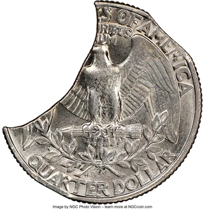 image for: (19)86-D 25C Washington Quarter -- Triple Curved Clips -- MS61 NGC....