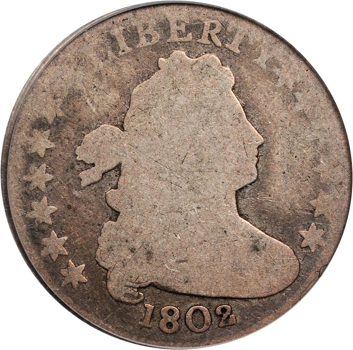 image for: 1802 Draped Bust Dime. JR-4. Rarity-4. Good-4 (PCGS). CAC.