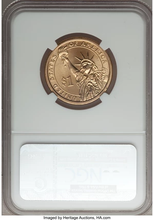 image for: (2008) $1 Martin Van Buren Presidential Dollar --Missing Edge Lettering--MS67 NGC....