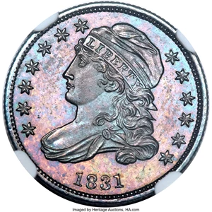 image for: 1831 10C PR66 Cameo NGC. JR-2, R.3 as a business strike, R.7 as a proof....
